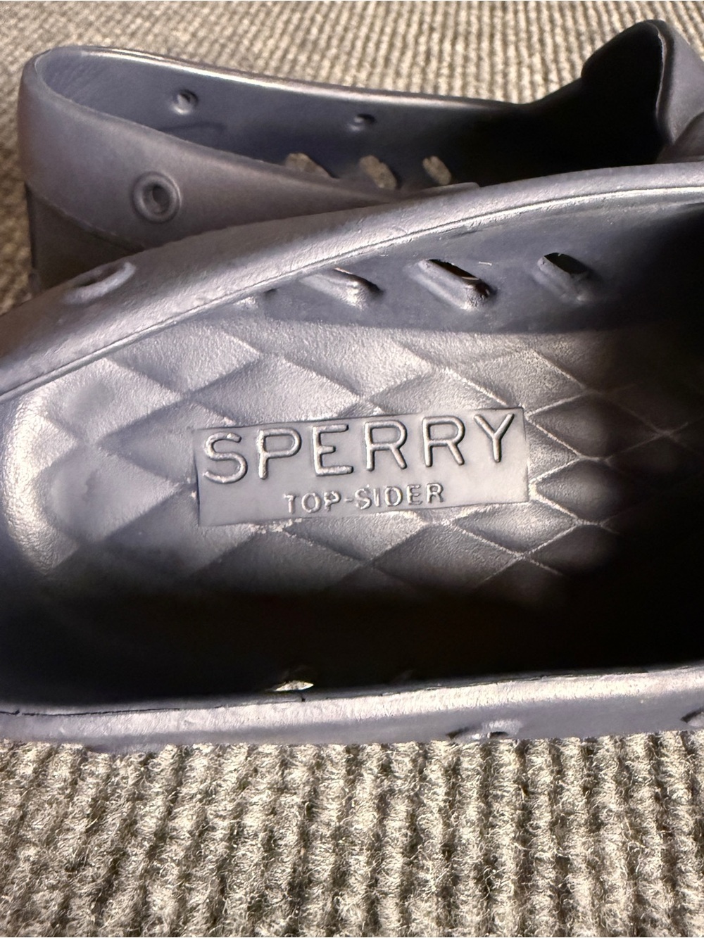 Sperry Top Sider Float Boat Navy and White Perforated Slip-On Shoes M9/W11 - Picture 6 of 8